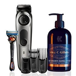 Braun BT5265 Regolabarba Uomo Tagliacapelli, Lame di Lunga Durata Progettato per Durare il Doppio + Gillette Detergente per la Cura della Barba e Viso