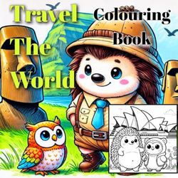 Travel The World - Colouring Book: Visit world land marks with Hedgehog and Owl as they discover exciting places to visit.