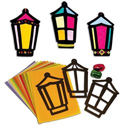 Springboard gebrandschilderd glas Silhouette lantaarns ambachtelijke activiteit Pack (Pack van 30)