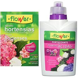 Flower Abono Hortensias, 1 kg & Fertilizante Líquido Plantas Ácidas, 500 ml