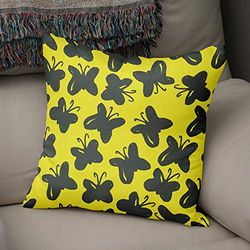 BonaMaison Fundas para Cojínes, Amarillo neón y Humo Funda de Almohada Silla Oficina Cama Decorativa Moderna Decoración del Hogar Habitación, 43x43 Cm - Diseñado y Fabricado en Turquía