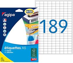 agipa 114008 universaletiketter, 9 x 13 mm, vit