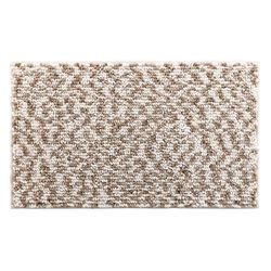 Douceur d'Intérieur, Tapis de Bain (45 x 75 cm) Friza Blanc/Marron, Microfibre Tricolore