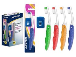 Zarivy Brosse à dents pliable de voyage avec 5 m de soie dentaire, idéale pour l'hygiène dentaire en déplacement et les soins bucco-dentaires quotidiens.