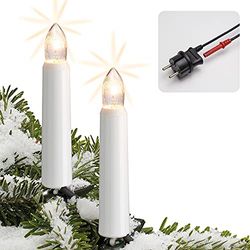 Hellum Made-in-Germany 843019 Lichtketting voor buiten, met clip, 30 lichtjes, verlichte lengte 2900 cm, kabel groene schacht wit, voor buiten met stekker