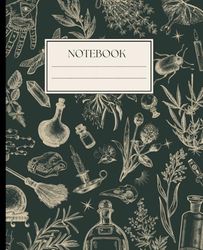 Composition Notebook: Dark Academia Aesthetic with Vintage Witchcraft Design | Journal for Home, Work, School | 110 pages