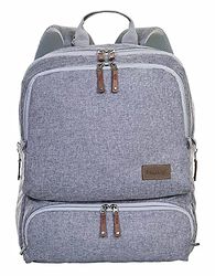 Nuby Dr. Talbot's Wickelrucksack in Grau mit Kinderwagenhaken und vielen Fächern -Inklusive Wickelunterlage - Grau