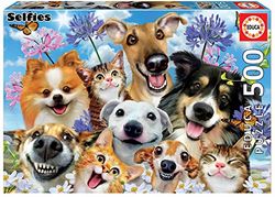 Educa 17983, Selfie voor honden en katten, 500 stukjes, voor volwassenen en kinderen vanaf 10 jaar, huisdieren, dierenpuzzel