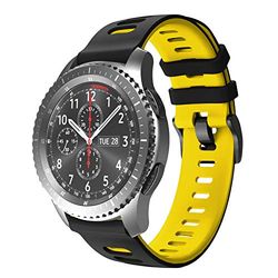 NotoCity Gear S3 Frontier/Classic/Galaxy Watch armband 46 mm, 22 mm, reservearmband van siliconen voor Samsung Gear S3 Frontier/S3 Classic/Huawei Watch GT/Ticwatch (zwart geel)