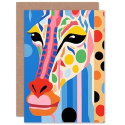 Artery8 I Woke Up Like This Giraffe Henri Matisse Style for Wife Her Mum Sister Daughter Mom Gran Nan Birthday Thank You Congratulations Blank Art Greeting Card