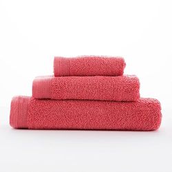 BOHEME Set di asciugamani 3 pezzi colore corallo 450 g