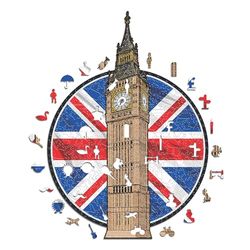 Iconic Puzzles, Big Ben, Monuments emblématiques, Puzzle en Bois 100% éco-Durable, Cadeau pour Adultes et Enfants, Taille L, 270 pièces