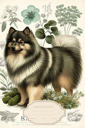 Finnish Lapphund Dog Composition Notebook College Ruled: Finnish Lapphund Dog vintage botanical illustration journal, Positive Quotes