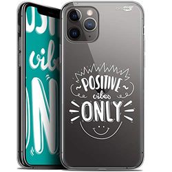 Caseink fodral för Apple iPhone 11 Pro (5.8) gel HD [tryckt i Frankrike - iPhone 11 Pro fodral - mjukt - stötskyddat ] Positive Vibes Only