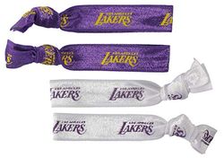 aminco NBA Los Angeles Lakers Elastische Haargummis, 4 Stück