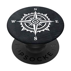 PopSockets Boussole De Marine Rose Des Vents Voile PopSockets Support et Grip pour Smartphones et Tablettes