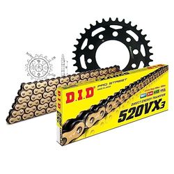 Kettingset DID staal 520VX3 / 100 eindeloos voor Honda CB N 400 cc bj. 1983-1985