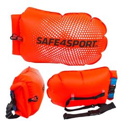 SAFE4SPORT PerfectSwimmer+L - bouée Gonflable pour la Natation - bouée de Natation avec Une Poche pour Les Choses 25L