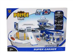 PLAYSET SUPER GARAGE POLIZIA + 4 VEICOLI 75X42X27CM