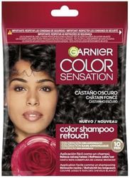 Garnier Color Shampoo Retouch Colorazione Permanente Castano Scuro - 100% copertura capelli bianchi - dura fino a 4 settimane