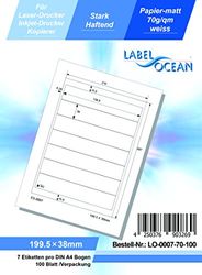 LabelOcean LO-0007-70-100 universele etiketten, 100 vellen 70 g/m², hoogwaardig papier