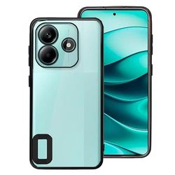 Cool Beschermhoes voor Xiaomi, Redmi Note 14 5G, metalen rand, zwart
