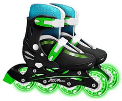 Stamp Adjustable In-Line Ski Control Light Wheel Size 30-33, JS123302L, Blue Green Black, 27-30