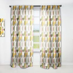 DesignQ Tenda a pannello stile vintage con design circolare, stile moderno metà secolo