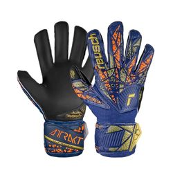 Reusch Attrakt Infinity Finger Support Junior Guantes de Guardián Juventud Unisex, 4411 Premium Blue/Gold/Black, 4