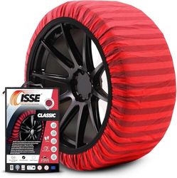 ISSE - Correntes de carro neve homologação EN 16662-1 e alta segurança T-70 - correntes de neve têxteis fáceis de instalar - correntes neve carro antiderrapantes e resistentes - kit de 2 correntes