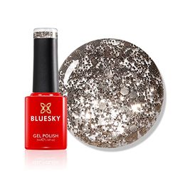 Bluesky Gold Indulgence S12N - Esmalte de uñas de gel, duradero, antidesconchones, 5 ml, tamaño mini, se debe secar bajo lámpara LED o UV, color dorado