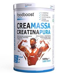 foodboost creatina monoidrata pura in polvere 500g per forza e resistenza durante attività fisica intensa -workout – okproteine in polvere - marchio italiano - 160 DOSI