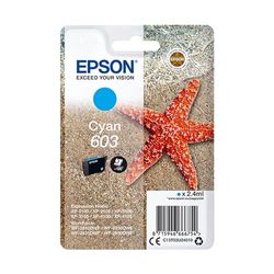 Epson 603 Etoile de Mer Cyan, Cartouche d'encre d'origine, XP-2100 XP-2105 XP-2150 XP-2155 XP-3100 XP-3105 XP-3150 XP-3155 XP-4100 XP-4150 WF-2810DWF WF-2820 WF-2830DWF WF-2840 WF-2850DWF WF-2870