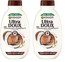 Garnier Ultra Doux Shampooing Assouplissant lait de coco 300 ml (Lot de 2)