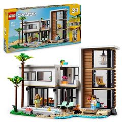 LEGO Creator 3in1 Modernt hus till 3-våningshus till skogsstuga, Byggset för barn, Byggbar lekstuga för rollekar, Presentidé för pojkar och flickor från 9 år 31153