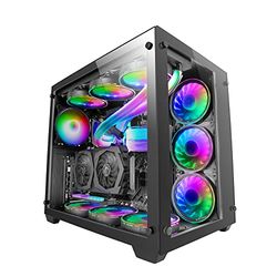 Mars Gaming MCV3, Torre Gaming Custom XXL E-ATX, Finestra Vetro Temperato Frontale e Laterale, Struttura Modulare Doppia Camera, Nero