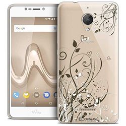 Caseink Coque pour Wiko Tommy 2 Plus (5.5) Housse Etui [Crystal Gel Motif HD Collection Love Saint Valentin Design Hearts Flowers - Souple - Ultra Fin - Imprimé en France]