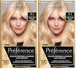 L'Oréal Paris Préférence Coloration Permanente Cheveux, Nuance : Oslo Blond Viking (9.1), Blond Très Clair Cendré (Lot de 2)