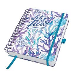 SIGEL JP204 Jolie Daily planner undated, Underwater Miracles, 120 gsm, 16,8 x 21,5 cm, hardcover, 240 pages, purple, Turquoise, petrol Blue