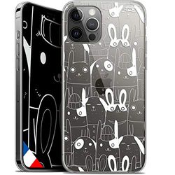 Caseink Beschermhoes voor Apple iPhone 12/12 Pro (6.1) HD gel [bedrukt in Frankrijk] iPhone 12/12 Pro beschermhoes – zacht – stootvast – konijn wit