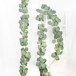 DearHouse Lot de 2 guirlandes d'eucalyptus artificielles en Imitation Soie Faites à la Main pour décoration Murale de Mariage, 1,8 m