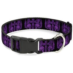 Buckle Down BD Doodskoppen met vleugels, zwart/paars, kunststof clip, 2,5 cm, breed-fit, 11-43,2 cm, hals-medium