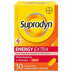 Supradyn Energy Extra Multivitaminas para Deportistas con Vitaminas, Minerales y Coenzima Q10, Ayuda a Activar y Mantener tu Energía y Vitalidad en Situaciones de Mayor Desgaste, 30 Comprimidos