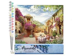 Figured'Art Peinture par Numéro Adulte Table mise pour le Petit Déjeuner - Activité Manuelle Kit de Loisir Créatif DIY Numéro d'Art Complet - 40x50cm sans châssis en bois