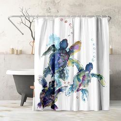 Americanflat Suren Nersisyan, tenda da doccia con 3 tartarughe marine, 188 x 180 x 0,3 cm (altezza x larghezza x profondità)
