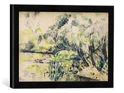 kunst für alle 'Immagine incorniciata di Paul Cézanne EAU marécageuse (près de Melun?) Quadro, Stampata in Pregiata handgefertigten Immagini, 40 x 30 cm, Nero Opaco