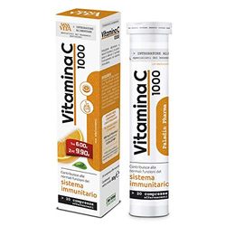 Sanavita Integratore Alimentare con Vitamina C - Compresse Effervescenti - Confezione da 20 compresse - Gusto Arancia - 50061