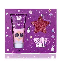 Accentra Set per la cura del viso "COSMIC GIRL" in confezione regalo alla moda, con maschera viso in argilla da 60 g e 2 cuscinetti rinfrescanti per gli occhi