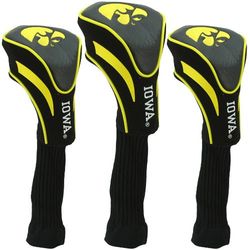 Team Golf NCAA Iowa Hawkeyes kontur golfklubba huvudbonader (3 räkna) numrerade 1, 3 & X, passar överdimensionerade förare, nytt, räddning och Fairway klubbar, velourfodrad för extra klubbskydd