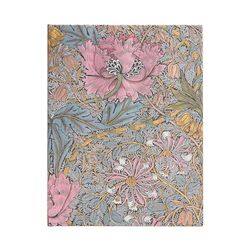 Kalendarz Paperblanks 2025 Morris Pink Honeysuckle Ultra tygodniowy HOR: tydzień na dwóch stronach, zamykany na gumkę, Papier 100 GSM